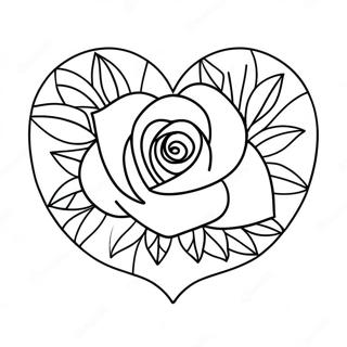 Rose Heart Outline Coloring Page 38143-30518