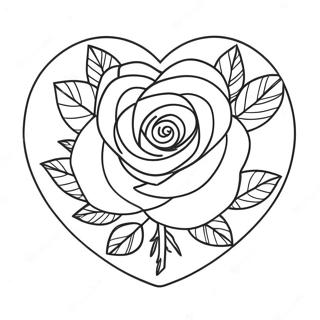 Rose Heart Outline Coloring Page 38143-30520