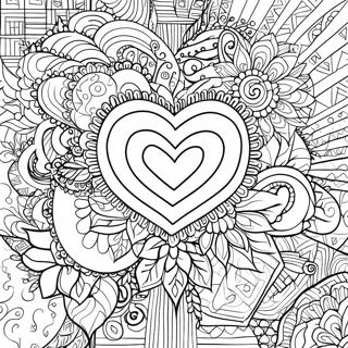 Intricate Rose Heart Mandala Coloring Page 38144-30521