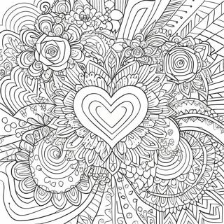 Intricate Rose Heart Mandala Coloring Page 38144-30523