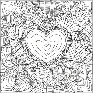 Intricate Rose Heart Mandala Coloring Page 38144-30524