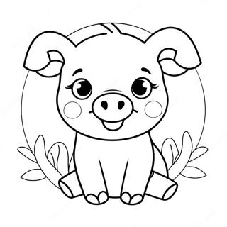 Cute Pig Coloring Page 38193-30568