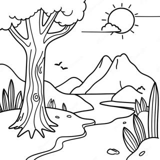 Inspiring Nature Scene Coloring Page 38234-30596