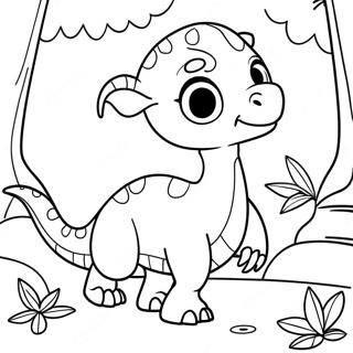 Cute Parasaurolophus Playing In The Forest Coloring Page 38244-30600