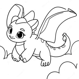 Female Light Fury Flying In The Sky Coloring Page 38273-30619