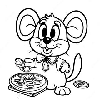 Chuck E Cheese Playing Games Coloring Page 3827-3098