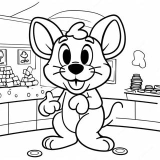 Chuck E Cheese Playing Games Coloring Page 3827-3100