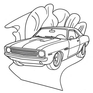 Vintage Muscle Car Coloring Page 38294-30641