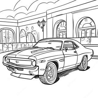 Vintage Muscle Car Coloring Page 38294-30642