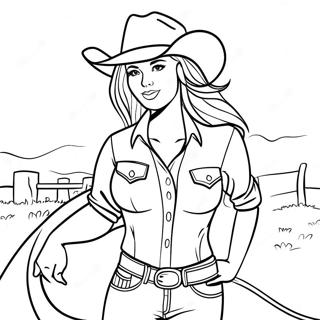 Realistic Cowgirl Coloring Page 38303-30645