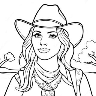 Realistic Cowgirl Coloring Page 38303-30646