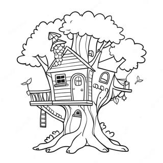 Whimsical Magic Treehouse Coloring Page 38324-30665