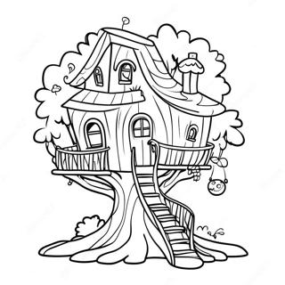 Whimsical Magic Treehouse Coloring Page 38324-30666