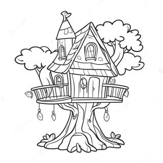 Whimsical Magic Treehouse Coloring Page 38324-30667