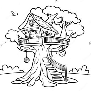 Whimsical Magic Treehouse Coloring Page 38324-30668