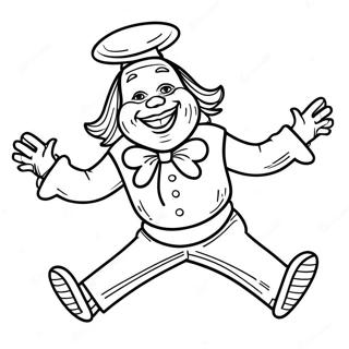 Cheerful Oompa Loompa Dancing Coloring Page 38394-30722