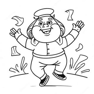 Cheerful Oompa Loompa Dancing Coloring Page 38394-30723