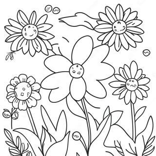 Colorful Flower Garden Coloring Page 38404-30729