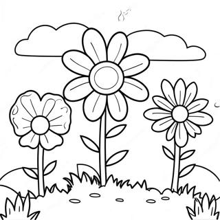 Colorful Flower Garden Coloring Page 38404-30730