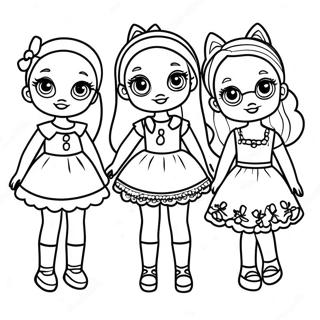 Lol Omg Dolls In Colorful Outfits Coloring Page 38414-30738