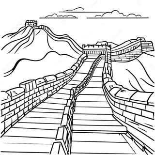 Majestic Great Wall Of China Coloring Page 38434-30745