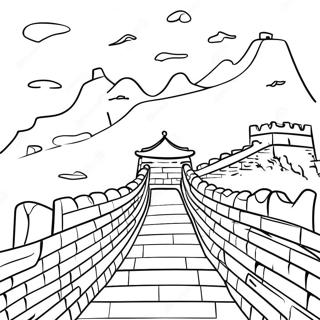 Majestic Great Wall Of China Coloring Page 38434-30746