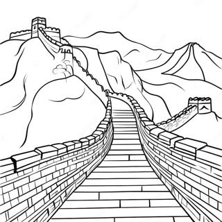 Majestic Great Wall Of China Coloring Page 38434-30747