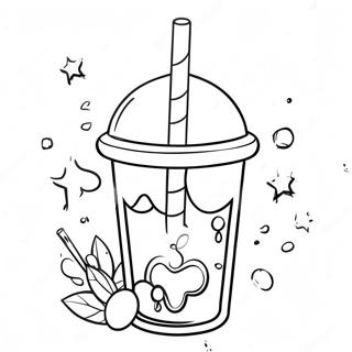 Colorful Slushie With Straw Coloring Page 38444-30753