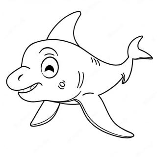 Cartoon Hammerhead Shark Coloring Page 3847-3113