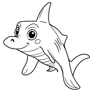 Cartoon Hammerhead Shark Coloring Page 3847-3116