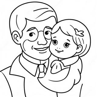 Cute Father And Child Coloring Page 38494-30791