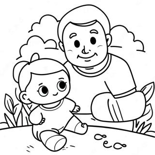 Cute Father And Child Coloring Page 38494-30792