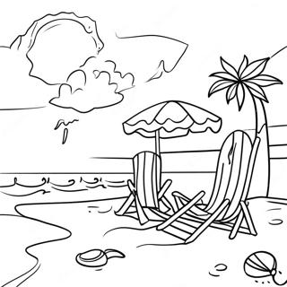 Goodbye Summer Beach Scene Coloring Page 38513-30808