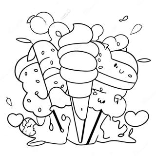 Goodbye Summer Ice Cream Treats Coloring Page 38514-30809