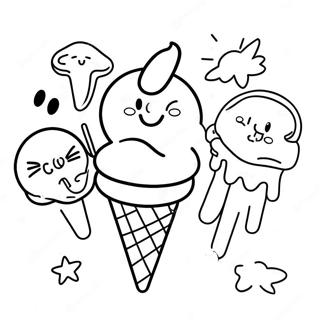 Goodbye Summer Ice Cream Treats Coloring Page 38514-30811