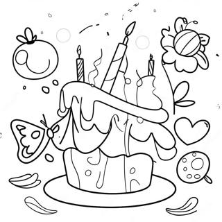 Happy Birthday Auntie Celebration Coloring Page 38533-30822