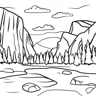 Yosemite National Park Scenic View Coloring Page 38563-30847