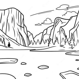 Yosemite National Park Scenic View Coloring Page 38563-30848