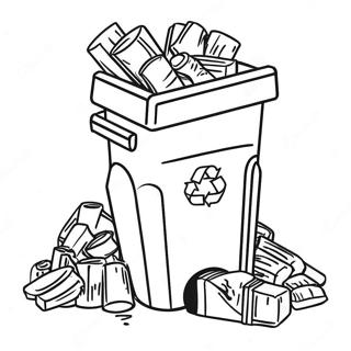 Colorful Recycling Bin Coloring Page 38574-30853