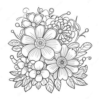 Vintage Grunge Floral Design Coloring Page 3857-3122