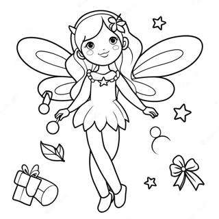 Christmas Fairy Coloring Page 38593-30871