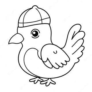 Cute Pigeon With A Hat Coloring Page 38624-30900