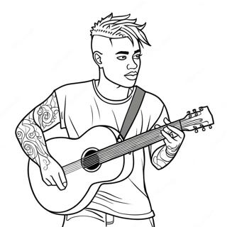 Xxxtentacion With Guitar Coloring Page 38664-30930