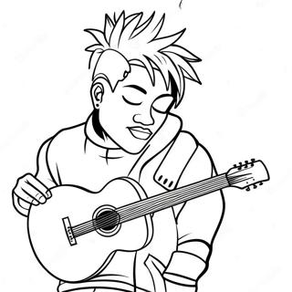 Xxxtentacion With Guitar Coloring Page 38664-30932