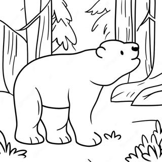 Polar Bear In The Snowy Forest Coloring Page 38673-30933