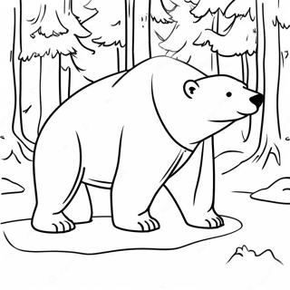 Polar Bear In The Snowy Forest Coloring Page 38673-30936