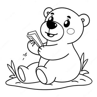 Cute Polar Bear Cub Playing Coloring Page 38674-30941