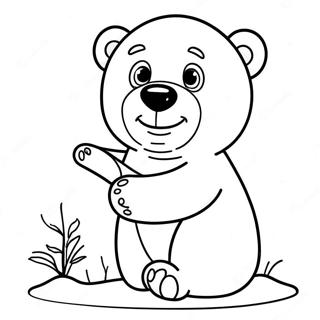 Cute Polar Bear Cub Playing Coloring Page 38674-30943