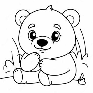 Cute Polar Bear Cub Playing Coloring Page 38674-30944