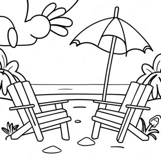 Spring Break Beach Scene Coloring Page 38683-30937